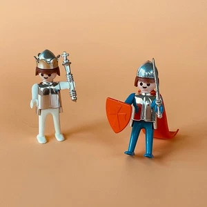 Vintage Playmobil Chrome Armor King & Knight Figures – 1974 Medieval Set of 2 - Picture 1 of 8