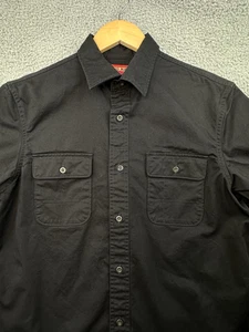 VTG JC Penney Big Mac Work Shirt Men Medium Black S/S Button Up Heavy Twill - Picture 1 of 8