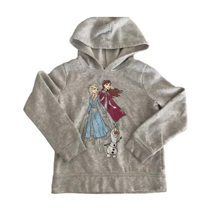 Disney Jumping Beans Girls Size 5 Frozen II Softest Fleece Hooded Heather Gray - Picture 1 of 4