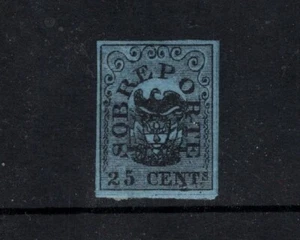 Colombia 1866 25c black/blue Eagle Postage Due Imperf Unused Sc J1 - Picture 1 of 2