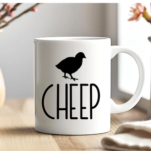 Spring Mug Cute Chick Chicken Farmhouse Cheep Easter Farmhouse Coffee Cup 11 oz - Picture 1 of 3