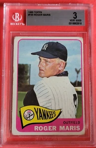 Roger Maris 1965 TOPPS CARD Graded BGS MINT 9 BECKETT NEW YORK YANKEES - Bild 1 von 2