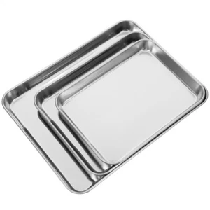 3 Stück Toaster Backblech Bräter für Backöfen Edelstahlschalen - Bild 1 von 12