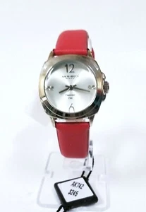 Nuovo Akribos XXIV Color Argento, Rosso Similpelle Band DA DONNA Orologio AK742 - Foto 1 di 6