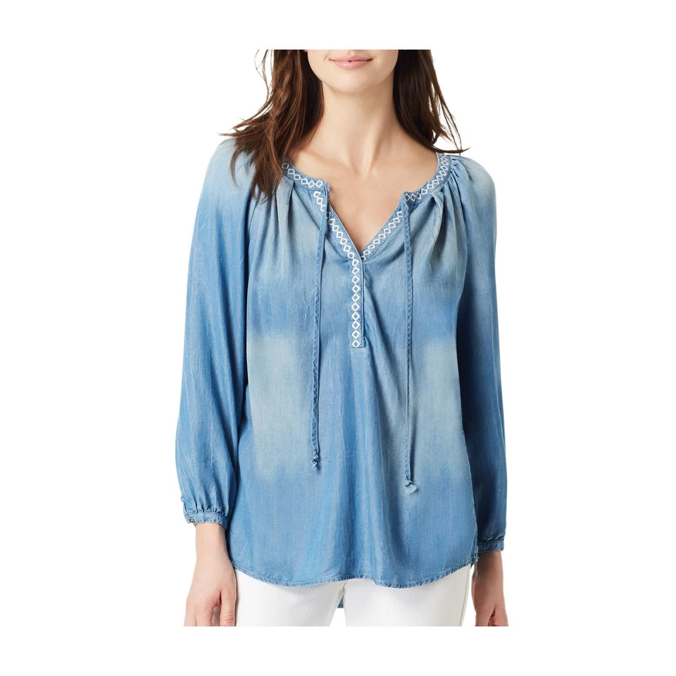 VINTAGE AMERICA WOMEN'S TENCEL EMBROIDERED PEASANT TOP VARIETY SIZE NWT - Imagem 1 de 1