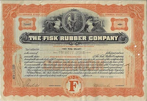 Massachusetts 1930, The Fisk Rubber Company Stock Certificate ABN Uniroyal - Picture 1 of 5