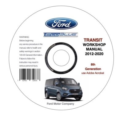 Ford Transit Ecotech mk8 (2016-2020)  manuale officina repair manual on cd - Immagine 1 di 4