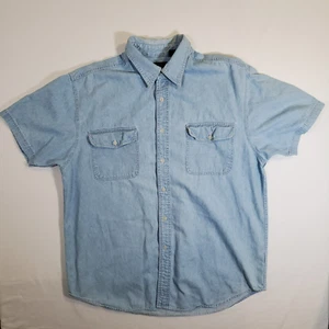 Basic Editions Light Blue Denim VTG - L Casual Button Up Shirt Top 42000 Qatar - Picture 1 of 11