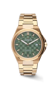 Orologio Lorenz Connery Dorato verde 090015EE Watch Acciaio Uomo Oro Swiss Made - Foto 1 di 5