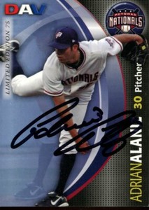 2008 Potomac Nationals DAV ADRIAN ALANIZ Signed Card autograph AUTO 