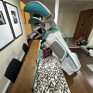 Top Flite Junior Golf Club Set 5 Stand Bag Jr Kids Right Hand RH Teal White - Picture 1 of 22