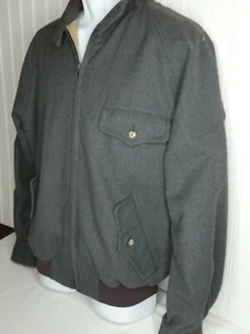 Vtg Men's Gant The Rugger Bomber Jacket Gray Wool Suede Elbow Patches Sz: LG - Picture 1 of 12