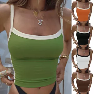 Women Strappy Bra Tank Top Camisole Tunic Crop Sexy Sleeveless Tops Casual Vest - Picture 1 of 19