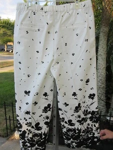 Isaac Mizrahi Live! Special Edition Black Floral Pull-On Pants 16T Stretch waist - Picture 1 of 7