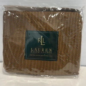 Ralph Lauren Village Mews Foulard Gold FULL Extra Deep Fitted Sheet 350 Thread - Picture 1 of 8