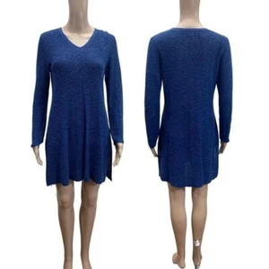 Eileen Fisher  Women's Tunic Dress Small Knit Organic Linen Long Sleeve - Picture 1 of 6