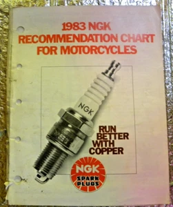 Tabla de recomendación de bujías NGK 1983 para motocicletas folleto - Imagen 1 de 4