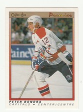 1990-91 OPC PREMIER #7 PETER BONDRA ROOKIE CARD, MINT