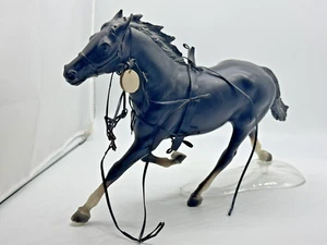 Vtg Breyer Molding Co. Pacing Horse Pacer #46 Black w harness & tan hooves 1982 - Picture 1 of 12
