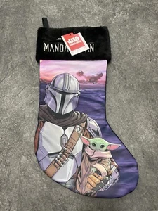Star Wars: The Mandalorian Kurt Adler Printed Christmas Stocking - NEW WITH TAGS - Picture 1 of 4