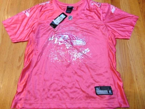 WOMEN'S REEBOK NFL BALTIMORE RAVENS RAY RICE CANCER AWARENESS PINK JERSEY SIZE L - Picture 1 of 4