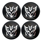 4x Black 56mm Transformers Decepticon Car Wheel Center Hub Cap Emblem Stickers
