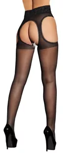 Straps Strumpfhose Ouvert Sexstrumpfhose Schritt offen Nylons Erotik Reizwäsche - Bild 1 von 3