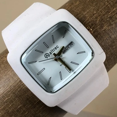 Reloj Altrec Timespirit Mujer Día Fecha Blanco Silicona Cuarzo Analógico 39mm 6 3/4" Foto 1 de 4