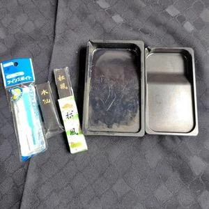 Tintenstein 2 Tintensticks Tropfer Vintage Suzuri Sumi Kalligraphie Shodo Shuji Werkzeug - Bild 1 von 6