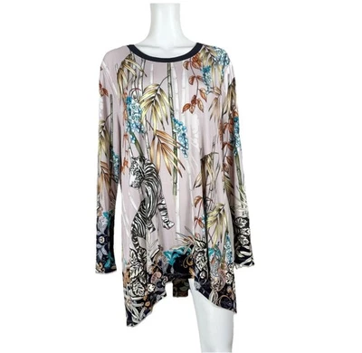 Túnica JOHNNY WAS Brillante Columpio Bambú Tigres Talla Grande 1X - NTSF Foto 1 de 4