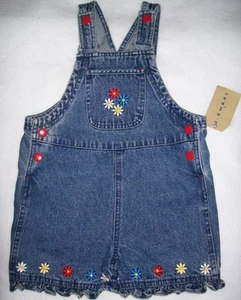 Girl 3T: NWT Vintage ~J. KHAKI KIDS~ Embroidered & Ruffled DENIM SHORTALLS - Picture 1 of 4