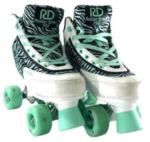 Roller Derby Roller Star 750 Women’s Size 5 Roller Skates Zebra Print Mint Green - Picture 1 of 8