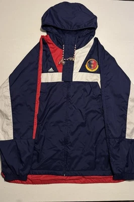 Chaqueta cortavientos olímpica Adidas EE. UU. 2XL roja blanca azul 2000 vintage Foto 1 de 4