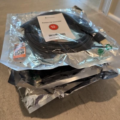 QTY 7 - Monoprice Certified Premium High Speed HDMI Cable 10ft Black, 18Gbps - Image 1 of 2