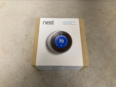 Nest Thermostat 3rd Generation Programmable Thermostat T3008US - Stainless Steel - Image 1 of 4
