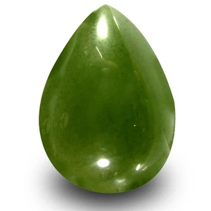 12.25 ct Pear Cabochon Cut (19 x 13 mm) Olive Green Un-Heated Serpentine - Picture 1 of 1