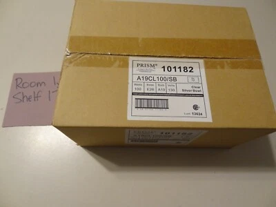 Prism A19CL100/SB Clear Silver Bowl 101182 Case of 12 Bulbs - Image 1 of 2