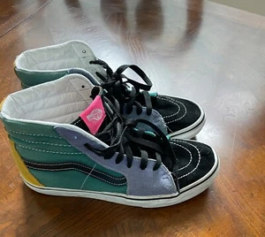 VANS Sk8 Hi Mix & Match Skateboard Shoes Uni-Sex size 9.5 Teal/blue/Ye High Top - Picture 1 of 10