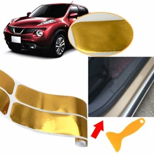 Chrome Gold NEO Vinyl Decal Door Sill Step Scratch Protect Sticker 1Set J1 - Picture 1 of 1