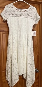 Jessica Simpson Maternity Ivory Lace Overlay Dress White Floral Size Small NWT - Picture 1 of 13