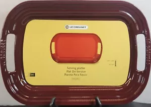 Le Creuset RHONE Large Stoneware Serving Platter 16.5x11.5 Side Handles Tray NWT - Picture 1 of 7