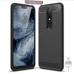 For Nokia 3.1 Plus TA-1124 Cricket Premium Real Carbon Fiber TPU Back Cover Case - Picture 1 of 1
