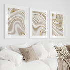 Beige Living Room Prints Set of 3 Abstract Wall Art Posters Bedroom Pictures NEW