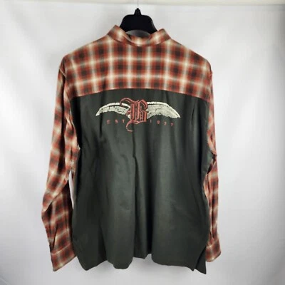 Bugle Boy Shirt Mens XL Vintage Long Sleeve Spellout Ranger Multicolor Plaid - Image 1 of 4