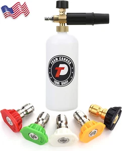 Pressure Washer Nozzle Tips Tool Cannon Foam Tool Quick Connector 1 Liter 5 Pcs - Picture 1 of 8