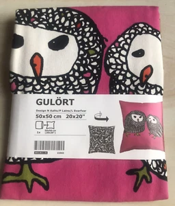 Ikea Gulort Owl Cushion Cover Pink/Black/White Reversible 50x50cm NEW - Picture 1 of 9