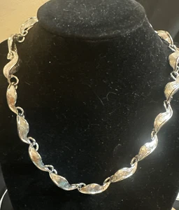 ANNE KLEIN 80's Silver Tone Toggle Choker Collar Necklace - Picture 1 of 4