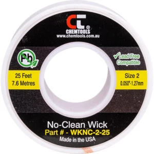 CHEMTOOLS SWNC2L WKNC-2-25 No Clean Solder Wick Braid 1.5mm x 7.5m Yellow - Picture 1 of 1