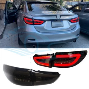 For Mazda 6 Atenza 2014-2017 Pair LED Smoked Rear Lights Tail Lights Assembly k - Picture 1 of 8