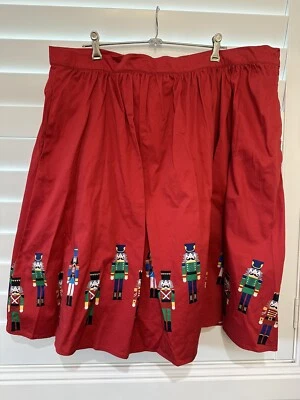 ModCloth Red Cotton Nutcracker Skirt Pockets Plus Size 3XL - Image 1 of 4